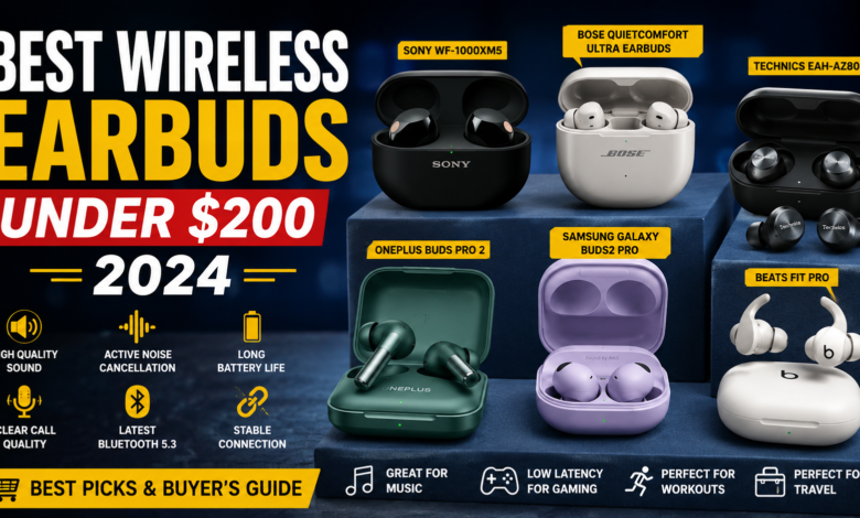 Best Wireless Earbuds Under 200 Dollars 2024: Top Affordable Premium Earbuds for Sound, ANC, Gaming, and Daily Use Best Wireless Earbuds Under 200 Dollars 2024